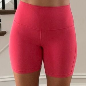 lululemon athletica High-Rise Bike Shorts in Hot Pink